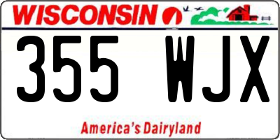 WI license plate 355WJX
