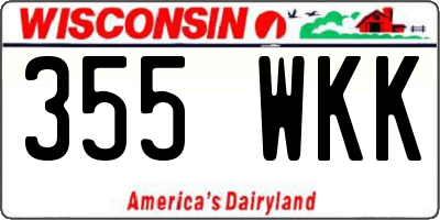 WI license plate 355WKK