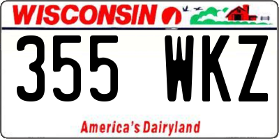 WI license plate 355WKZ