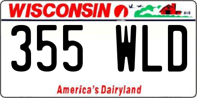 WI license plate 355WLD
