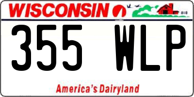 WI license plate 355WLP