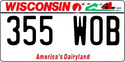 WI license plate 355WOB
