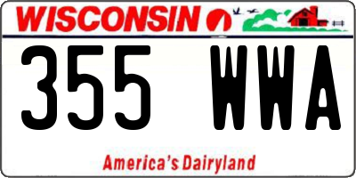 WI license plate 355WWA