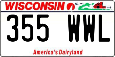 WI license plate 355WWL
