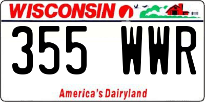WI license plate 355WWR