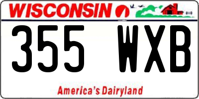 WI license plate 355WXB