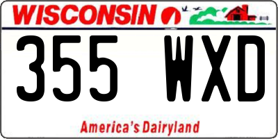 WI license plate 355WXD