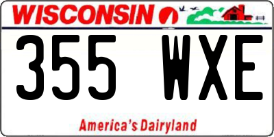 WI license plate 355WXE