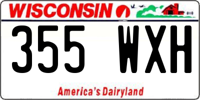 WI license plate 355WXH