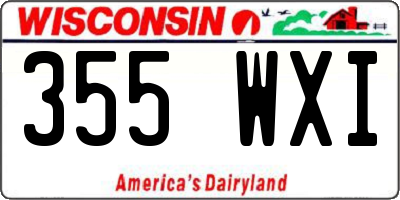 WI license plate 355WXI