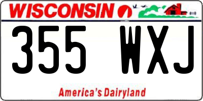 WI license plate 355WXJ