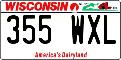 WI license plate 355WXL