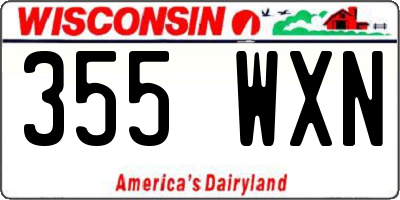 WI license plate 355WXN