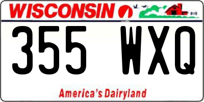 WI license plate 355WXQ