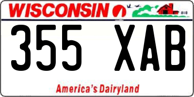 WI license plate 355XAB