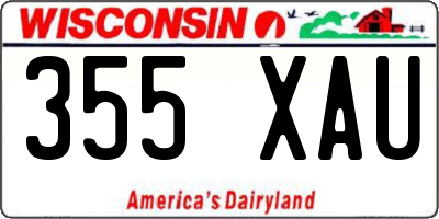 WI license plate 355XAU