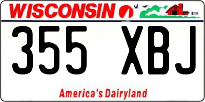 WI license plate 355XBJ
