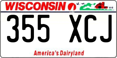 WI license plate 355XCJ