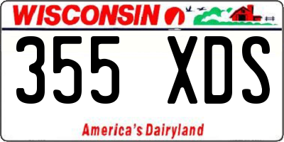 WI license plate 355XDS