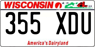 WI license plate 355XDU