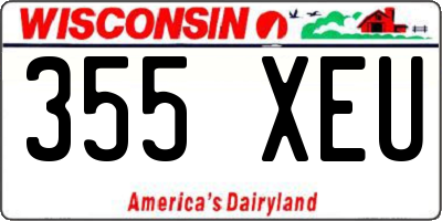 WI license plate 355XEU