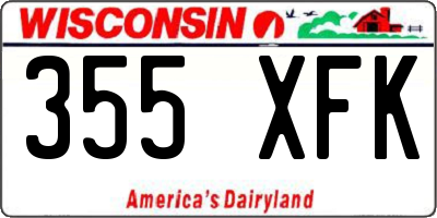 WI license plate 355XFK