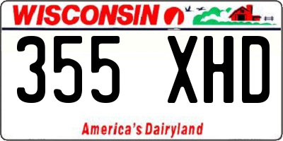 WI license plate 355XHD