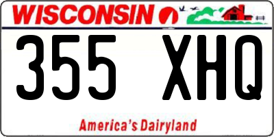 WI license plate 355XHQ
