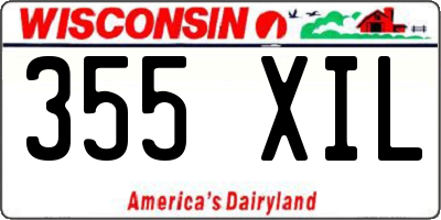 WI license plate 355XIL
