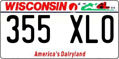 WI license plate 355XLO