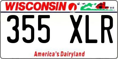 WI license plate 355XLR