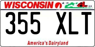 WI license plate 355XLT