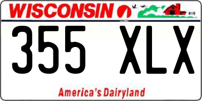 WI license plate 355XLX