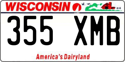 WI license plate 355XMB
