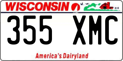WI license plate 355XMC