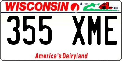 WI license plate 355XME