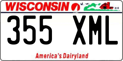 WI license plate 355XML