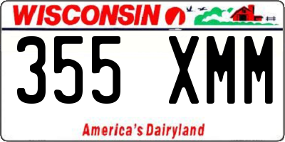 WI license plate 355XMM