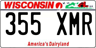 WI license plate 355XMR