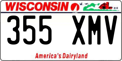 WI license plate 355XMV