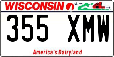 WI license plate 355XMW