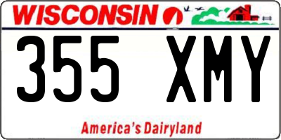 WI license plate 355XMY