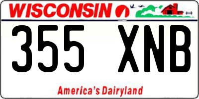 WI license plate 355XNB