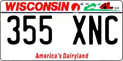 WI license plate 355XNC