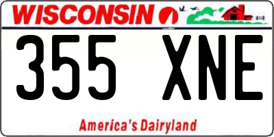 WI license plate 355XNE