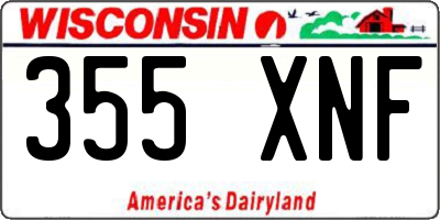 WI license plate 355XNF