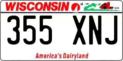 WI license plate 355XNJ