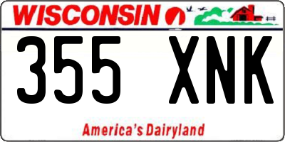 WI license plate 355XNK