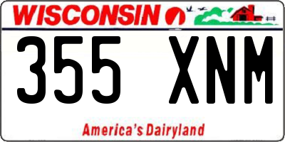 WI license plate 355XNM