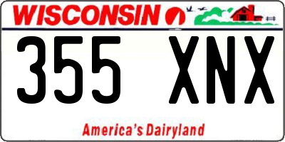 WI license plate 355XNX
